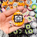 Fidget Clicker Keychain [Orange Webs] Spooky Tamagotchi