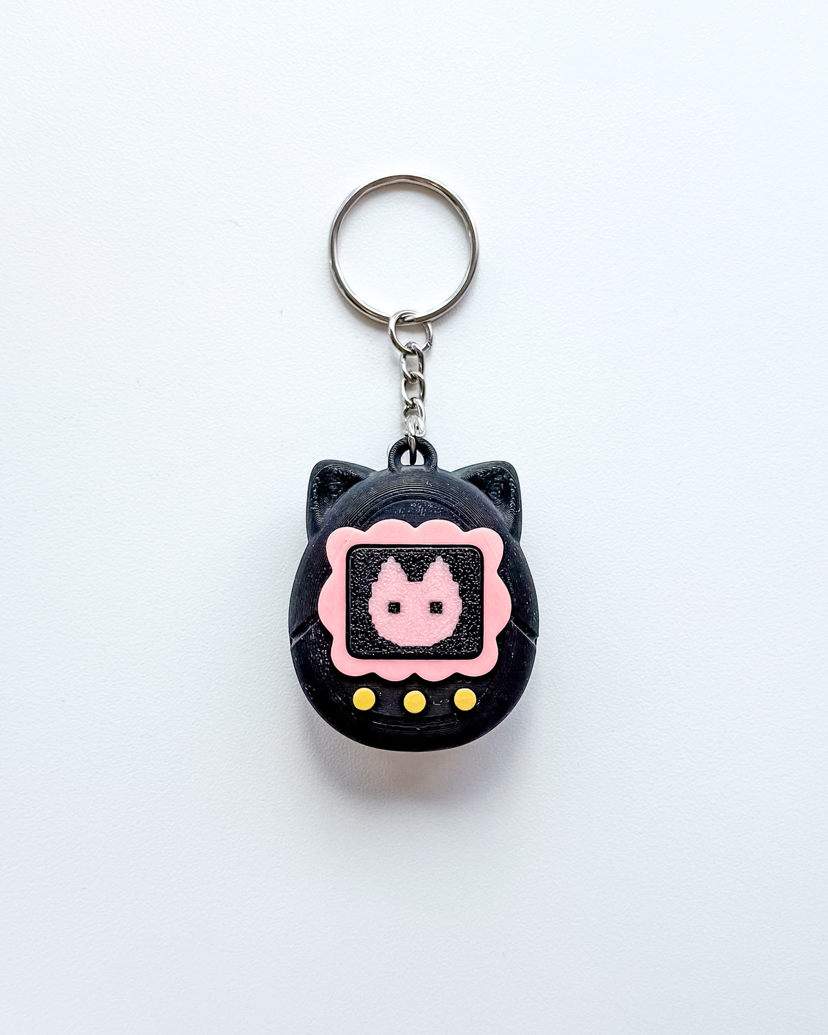 Black Cat Tamagotchi Fidget Clicker Keychain
