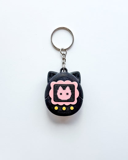 Black Cat Tamagotchi Fidget Clicker Keychain