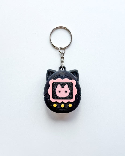 Black Cat Tamagotchi Fidget Clicker Keychain