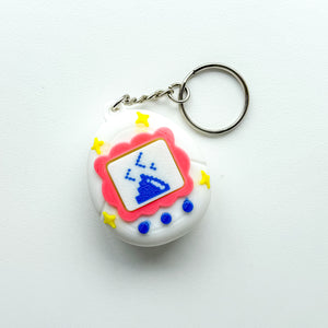 Fidget Clicker Keychain [White] Classic Tamagotchi