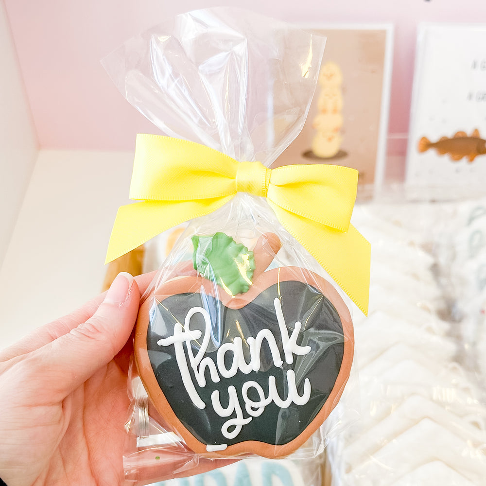 "Thank you" Chalkboard Apple | Single Decorated Cookie