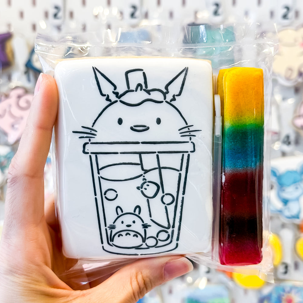 Totoro Bubbletea | *LARGE SIZE* Paint Your Own Cookie Kit