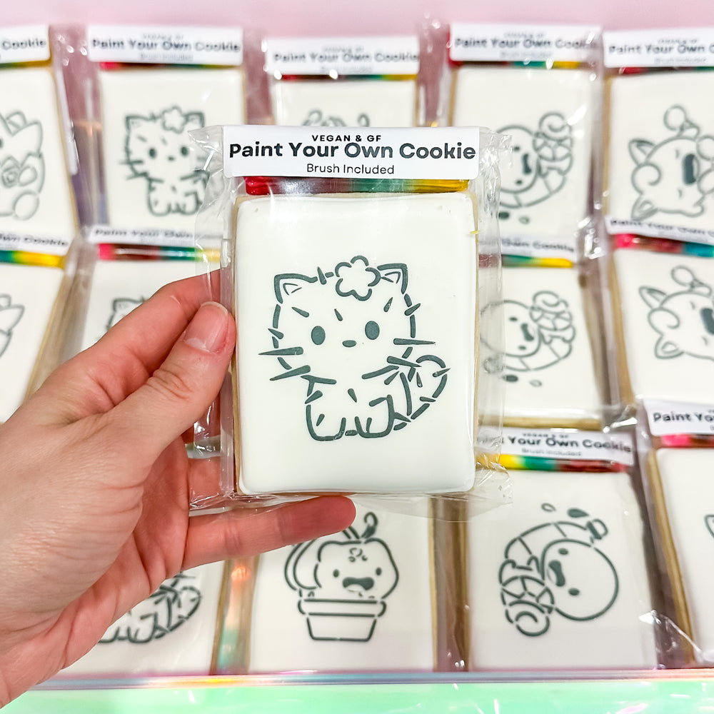Cactus Cat [VEGAN & GF Vanilla] Paint Your Own Cookie