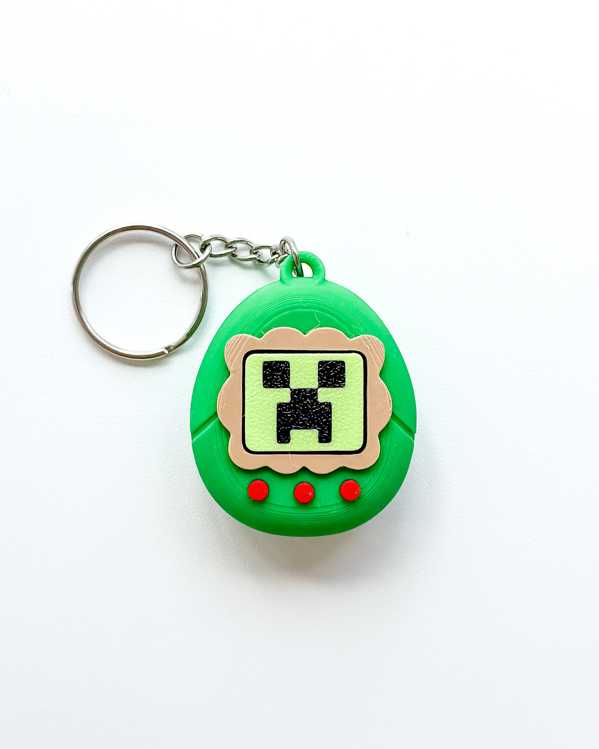 Creeper Tamagotchi Fidget Clicker Keychain