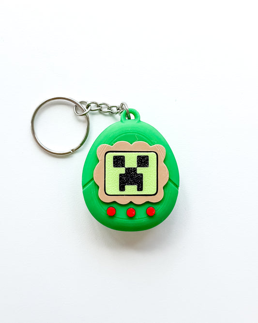 Creeper Tamagotchi Fidget Clicker Keychain