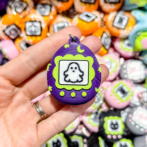 Fidget Clicker Keychain [Purple & Green Sky] Spooky Tamagotchi