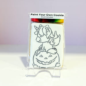 Halloween Themed [Vanilla] Unicorn on Pumpkin – PYO Cookie Kit
