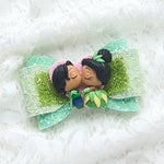 Tiana & Prince Clay Hair Bow Clip | Handmade by Lampin Handmade